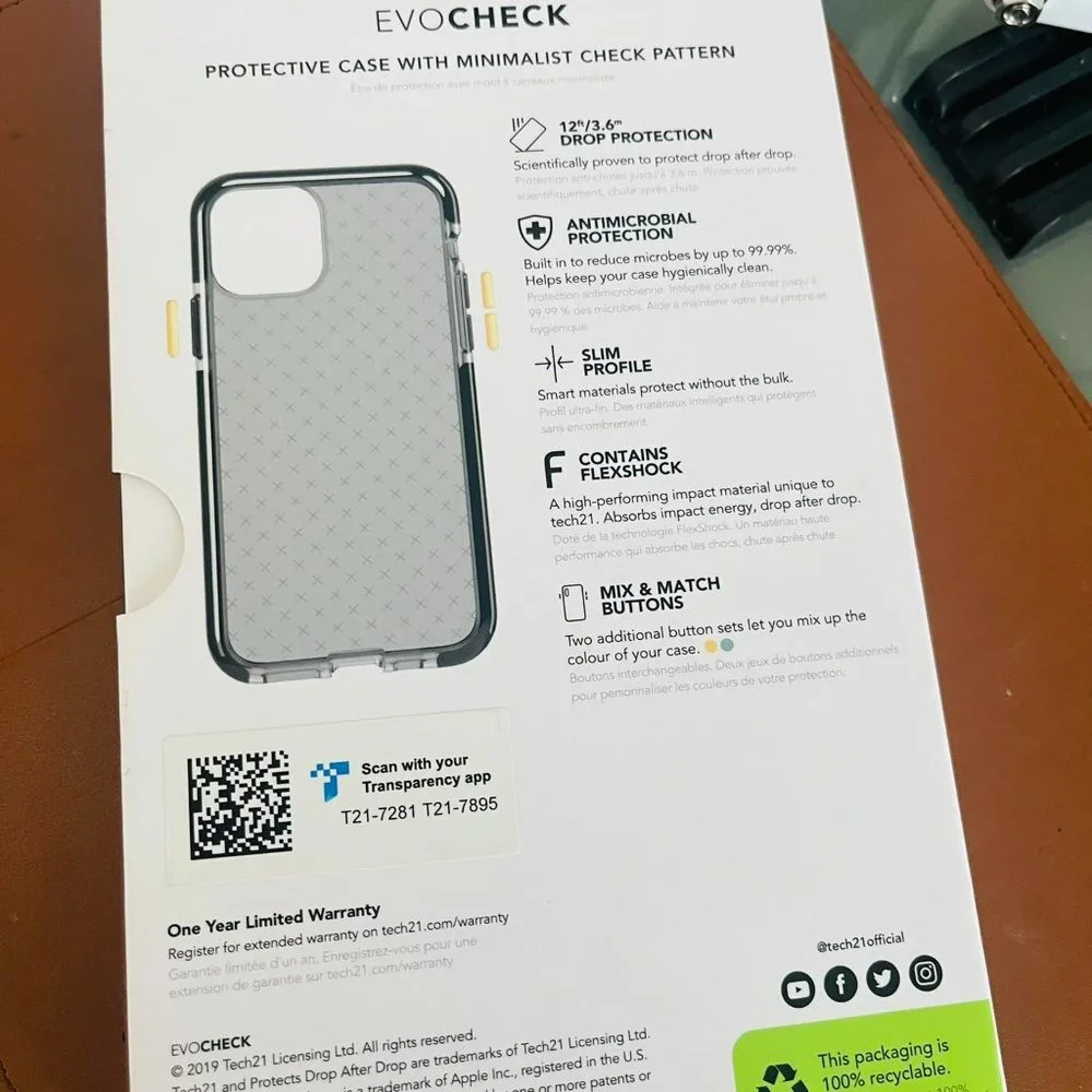 iPhone 11 Pro Max Cover - Tech21 Evo Check Cover Black Apple iPhone 11 Pro Max